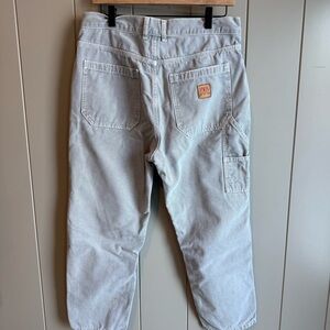 Zara Washed Carpenter Jeans Blue Gray Women’s Size 31 Straight Utility Ankle